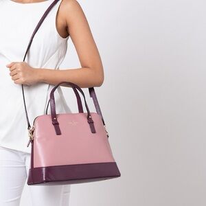 Kate Spade Pink and Purple Satchel with Structured Design
